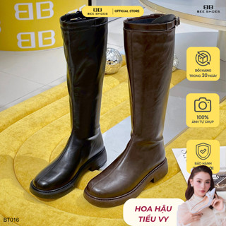Boot cao bồi  nữ BEESHOES style cá tính, đi chơi, du lịch đế vuông cao 4 phân sẵn màu nâu - đen BT016 (Form 1.5)