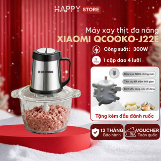 Máy xay thịt đa năng Bear QSJ-B02Q1 gồm 4 lưỡi kép 2L xay nhuyễn thịt rau củ quả tiện lợi