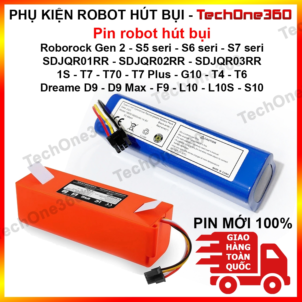 Pinn robot hút bụi Roborock Gen 2 -S5 Seri - S6 Seri - S7 Seri - SDJQR01RR - 1S - T7 - G10 / Dreame 