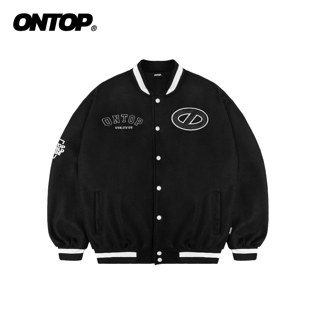 Áo khoác varsity form rộng ONTOP | O19-AK11-DT