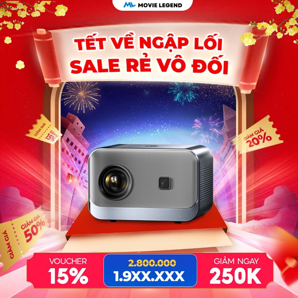 [ HOT 2025 ] Máy Chiếu Movie Legend - Máy Chiếu S7 Pro - Hỗ Trợ FULL HD - Bảo hành 12 tháng