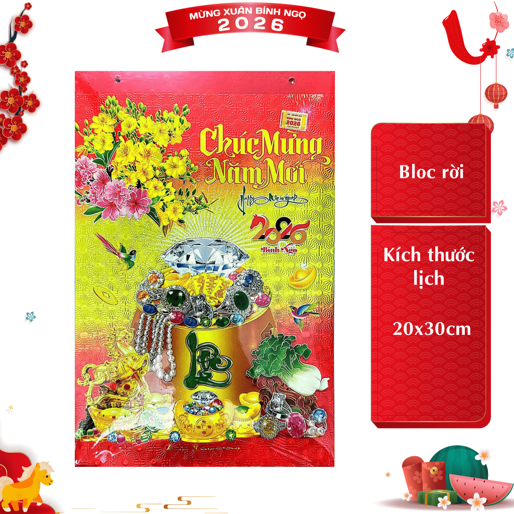 [Lịch Tết 2026] - Lịch Bloc Siêu Đại Rời (20x30 cm)