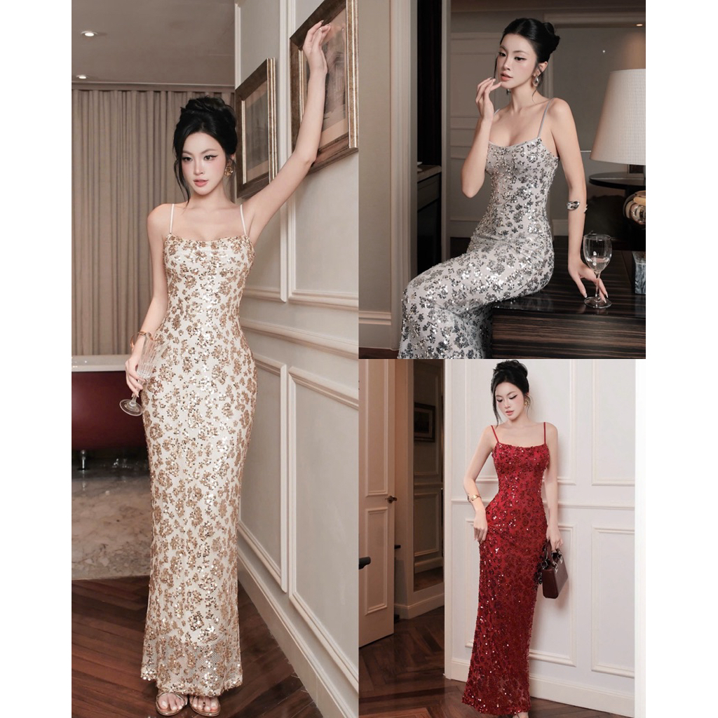 Đầm Body Dáng Dài 2 Dây Kim Tuyến Lấp Lánh Gợi Cảm 𝐃𝟐𝐓 𝐒𝐓𝐎𝐑𝐄