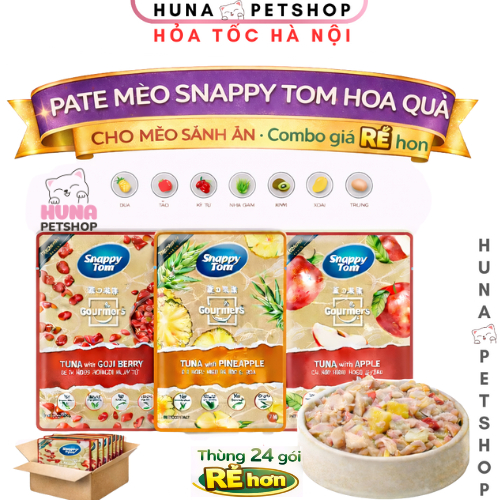 [Thùng 24 Gói] Pate Snappy Tom TRÁI CÂY Pate Cho Mèo Gói 70g - Huna