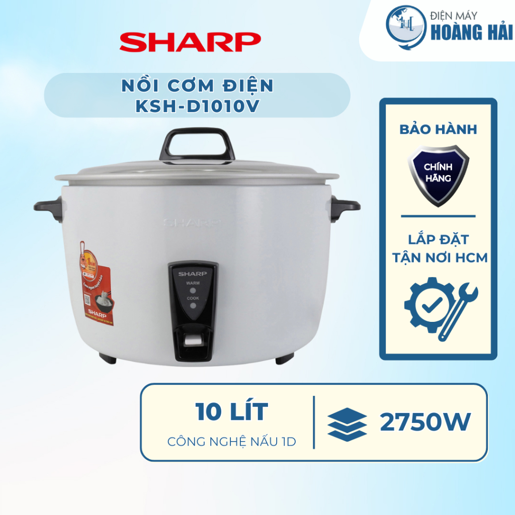 Nồi cơm điện Sharp KSH-D1010V – 10 lít – Nấu cơm nhanh, giữ nhiệt tốt