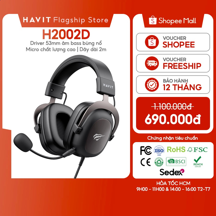 Tai Nghe Chụp Tai Có Dây Gaming Havit H2002D - Hàng Chính Hãng | BigBuy360 - bigbuy360.vn