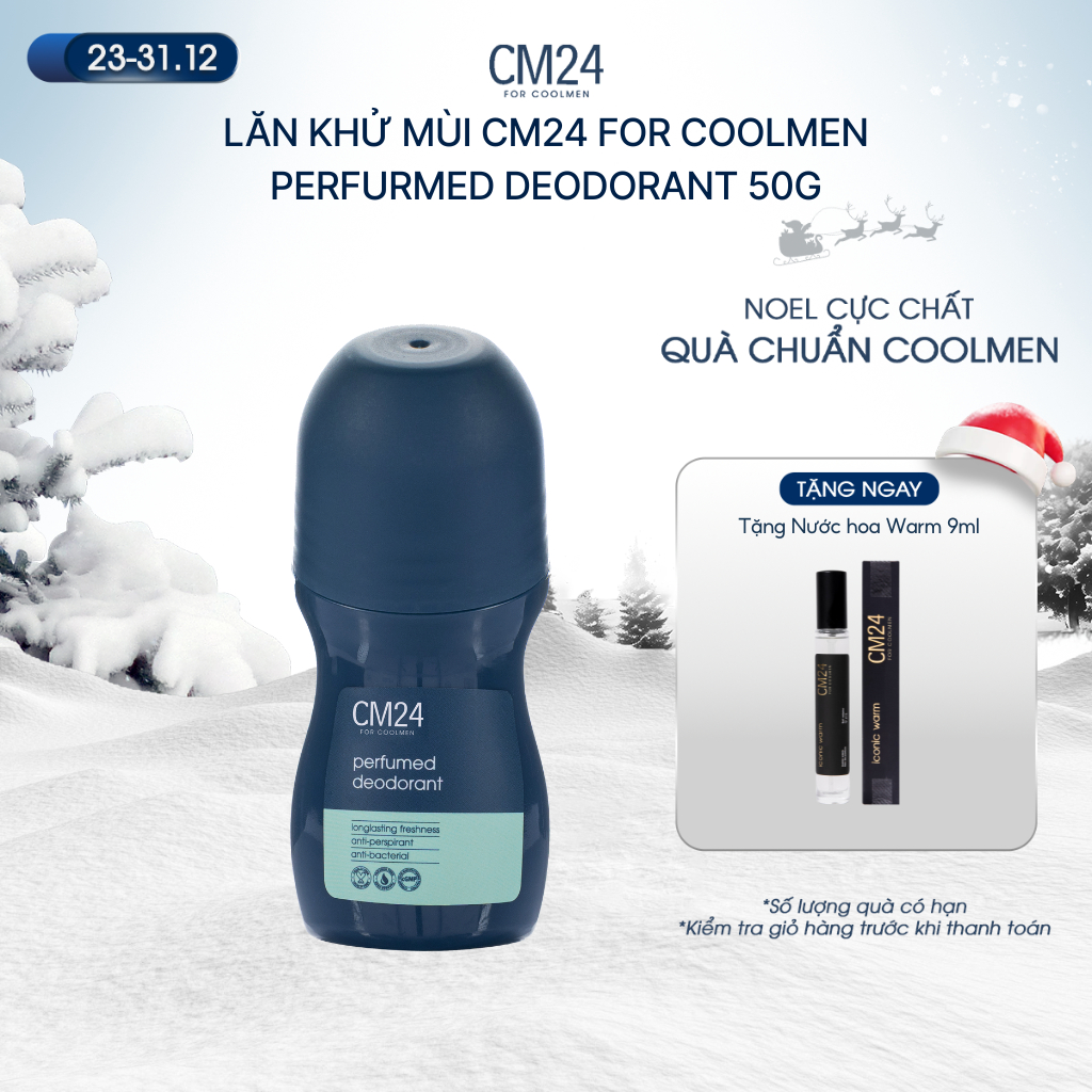 Lăn Khử Mùi Nam CM24 FOR COOLMEN Perfumed Deodorant Khử Mùi Giảm Tiết Mồ Hôi 24 Tiếng Giúp Khô Thoán