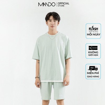 Quần Short Nam Cao Cấp MANDO Form Rộng Vải Cotton Cao Cấp, 2 Màu Xám Xanh QNS043