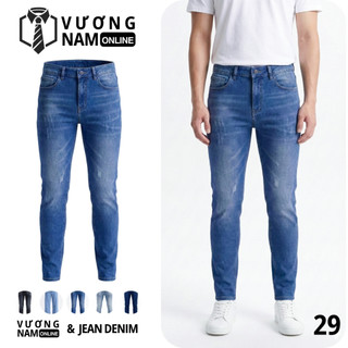  Quần jean nam dài co giãn wash trơn xước rách đẹp cao cấp form ôm slim VNO91 