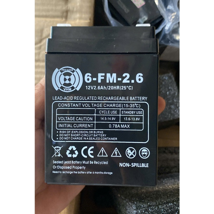 ẮCQUY 12V-2.6AH DÙNG CHO LOA KÉO GF1