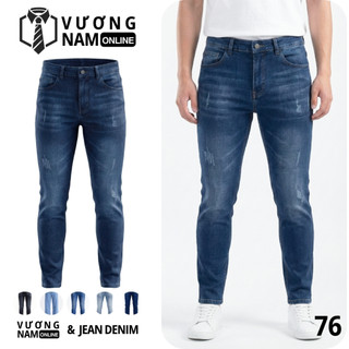  Quần jean nam co giãn trơn xước rách đẹp wash cao cấp form ôm slim VNO91 