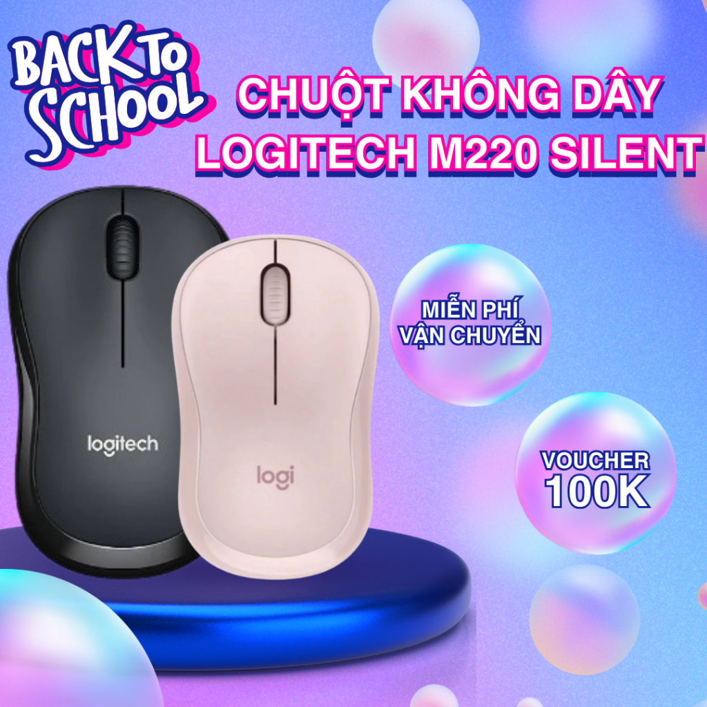 Chuột Không Dây Logitech M220 Hồng (2025) - Giải Pháp Tiện Lợi cho PC & Laptop, USB Ngay
