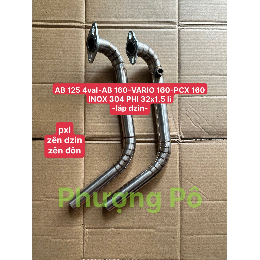 ⚡️FREESHIP⚡️ Cổ pô inox 304 AB 125 4VAL-AB160-VARIO 160-PCX 160 phi 32x1.5 li lắp dzin