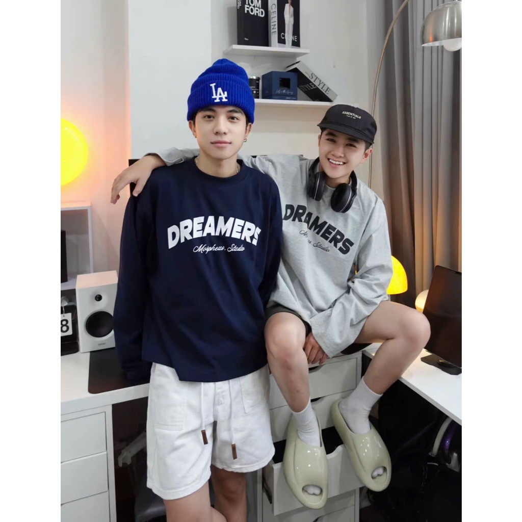 Áo Thun Tay Dài DREAM form Boxy dáng rộng local brand Morpheus tone màu basic, vải thun cotton dày d