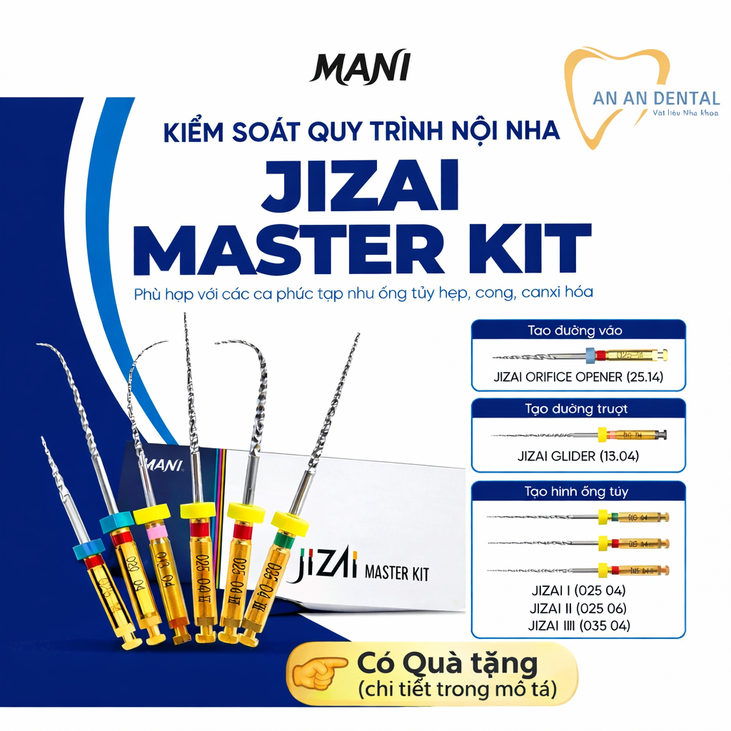 [Bộ 6 cây 2 vỉ] Trâm máy MANI Jizai Master Kit – Bộ trâm hoàn chỉnh từ mở rộng đến hoàn tất