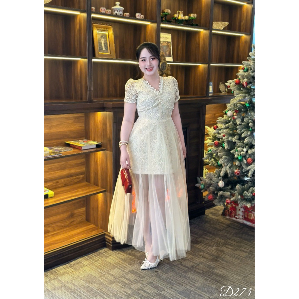 Đầm Bigsize Dáng Dài 50-90KG Chất Ren QC Cao Cấp, Sang Trọng Đi Làm, Đi Tiệc, Đi Chơi -D274- Ú Xinh 