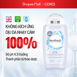  Dung Dịch Vệ Sinh Phụ Nữ Femfresh Intima Ziaja 0% Sensitive - Nước Rửa Phụ Khoa Vùng Kín - Xám 250ml 