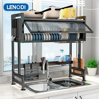  Kệ Để Chén Đĩa INOX Có Nắp Đậy Thông Minh Trên Bồn Rửa Bát Kệ Tủ Nhà Bếp 2 Tầng 