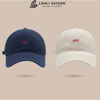 [Peinn] Mũ lưỡi trai thêu nơ nam nữ form mềm, nón lưỡi trai kaki thời trang Hàn Quốc M65