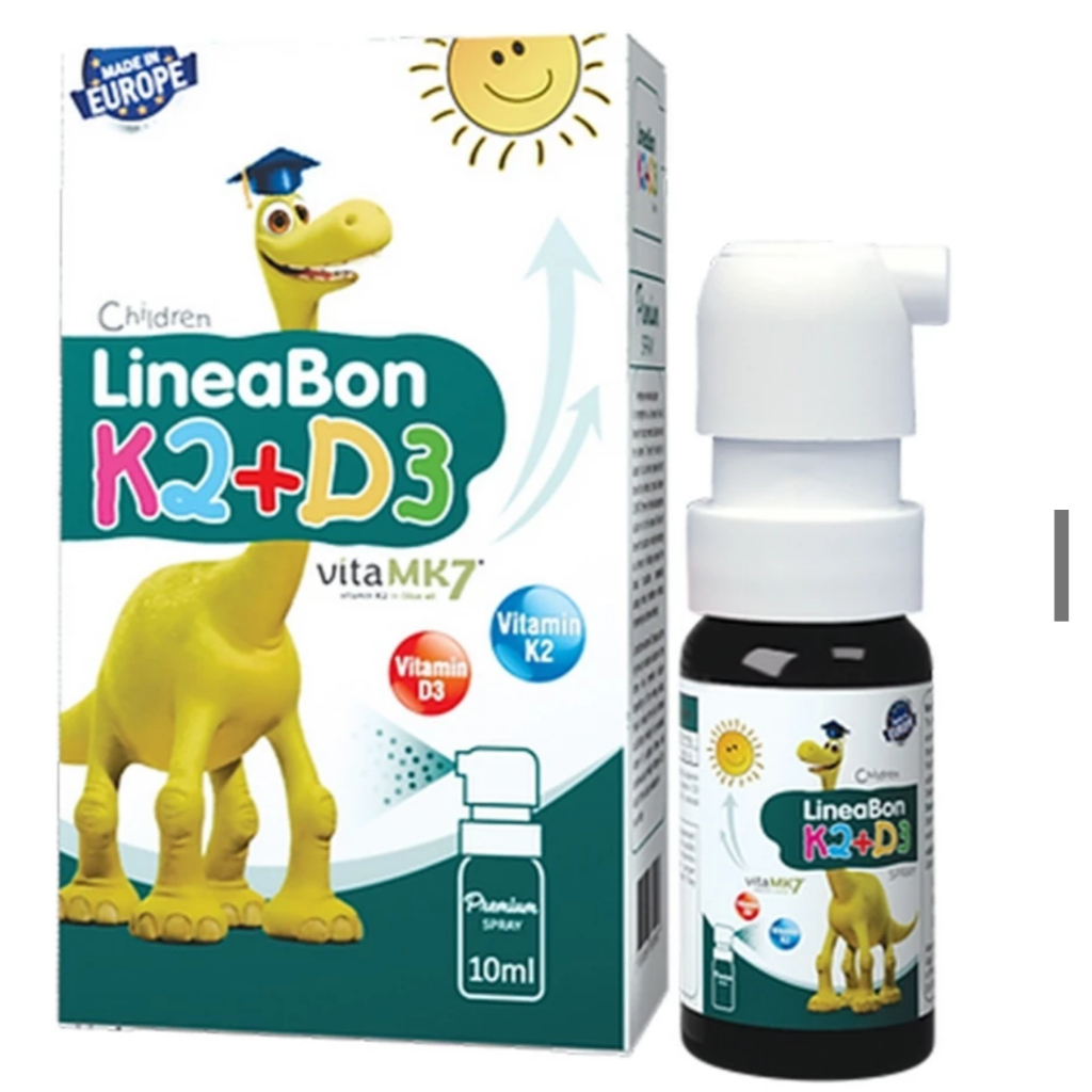 LineaBon K2+D3 Dạng Xịt ( Màu  Xanh 10 ml) bổ sung vitamin D3,K2 giúp bé ngủ ngon,mau lớn,chắc khỏe 