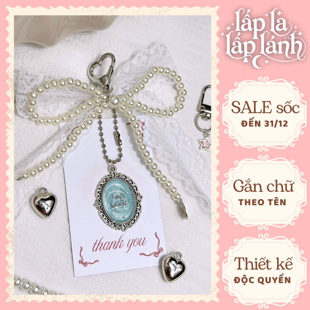 Móc túi bag charm LỜI NHẮN NƠ tên theo yêu cầu cute coquette độc lạ quà tặng bạn gái ny đôi nhóm bạn
