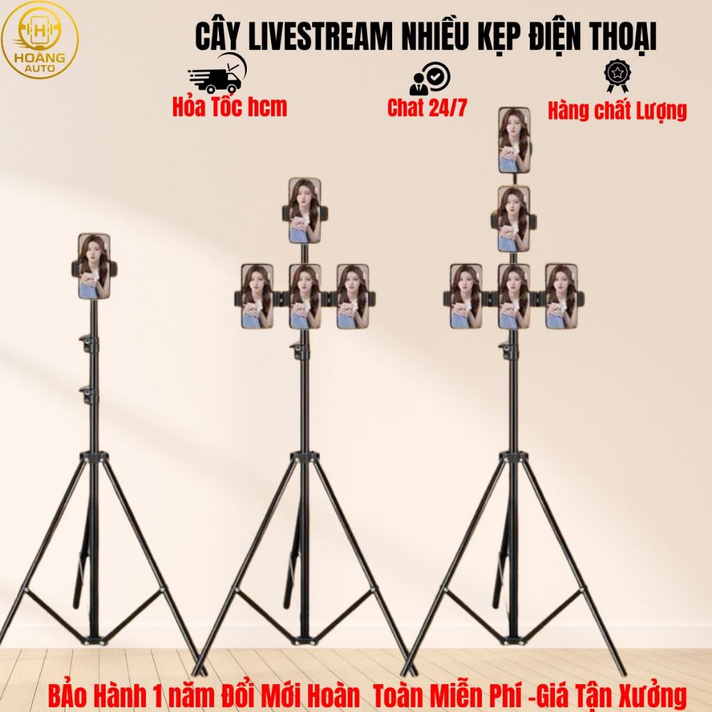 Cây Livestream Kẹp Nhiều Điện Thoại Livestream,Quay Phim, Chụp Ảnh Chuyên Nghiệp Cùng Lúc, Đầu Kẹp C