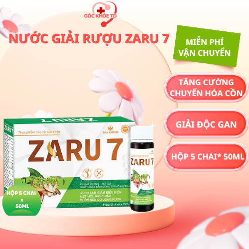 Nước uống giảm cảm giác say do rượu ZARU 7- Hỗ trợ thanh lọc cơ thể, giải độc gan, chuyển hóa cồn