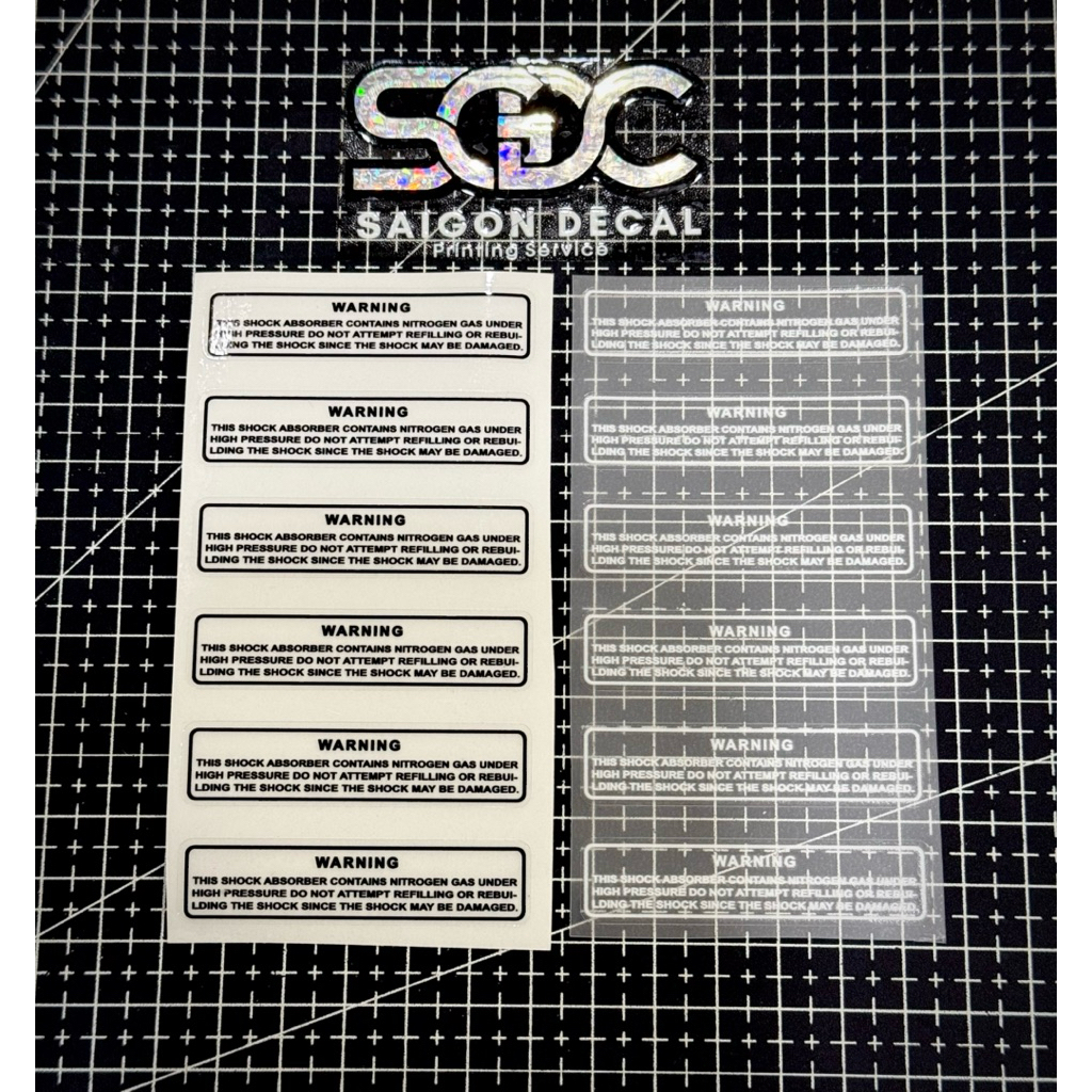 Tem Thông Số Shark X2 Cơ/Shark X2 Ec, Tem Warning Shark X2 - 2 Màu Sắc |SGDC - 1 Cái/Cặp|