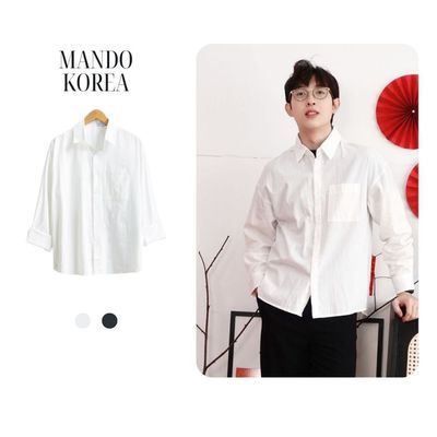 Áo Sơ Mi Trắng MANDO Form Rộng Chất Liệu Đũi Phong Cách Hàn Quốc Thời Trang  SMD147