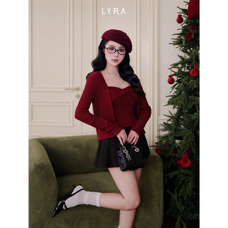  LYRA - Set áo len 2 dây xoắn ngực kèm áo cardigan dệt kim dáng ôm nhẹ nhàng tiểu thư tôn dáng style Hàn Quốc VSYSE0183 