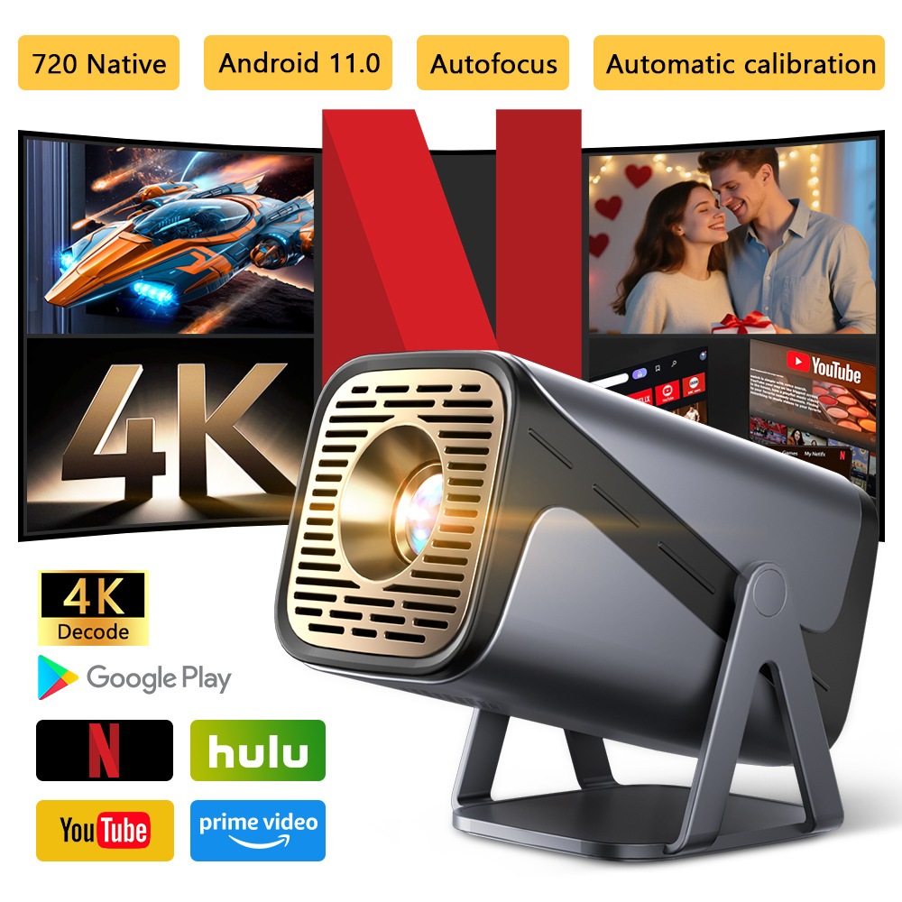 Máy chiếu HY300 Pro 4K Android 11 WiFi6 Double 260Si Allwinner H713 BT5.0 1080P 1280*720p rạp chiếu 
