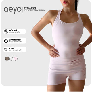  Set đồ tập gyn nữ Flex aeyo - bộ đồ thể thao tập gym yoga pilates quần đùi áo lưng chéo X bảng to 