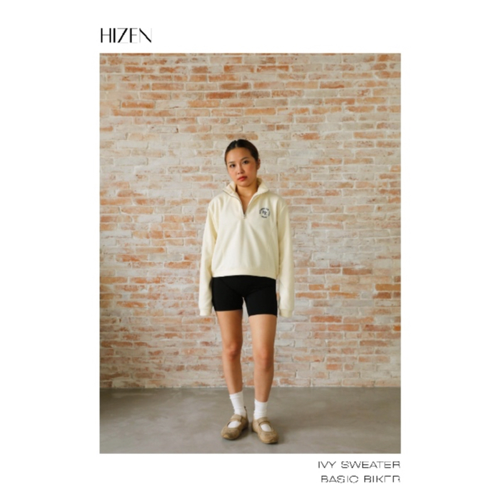 HIZEN | Áo Sweater Nỉ Thể Thao Khoá Kéo | IVY SWEATER