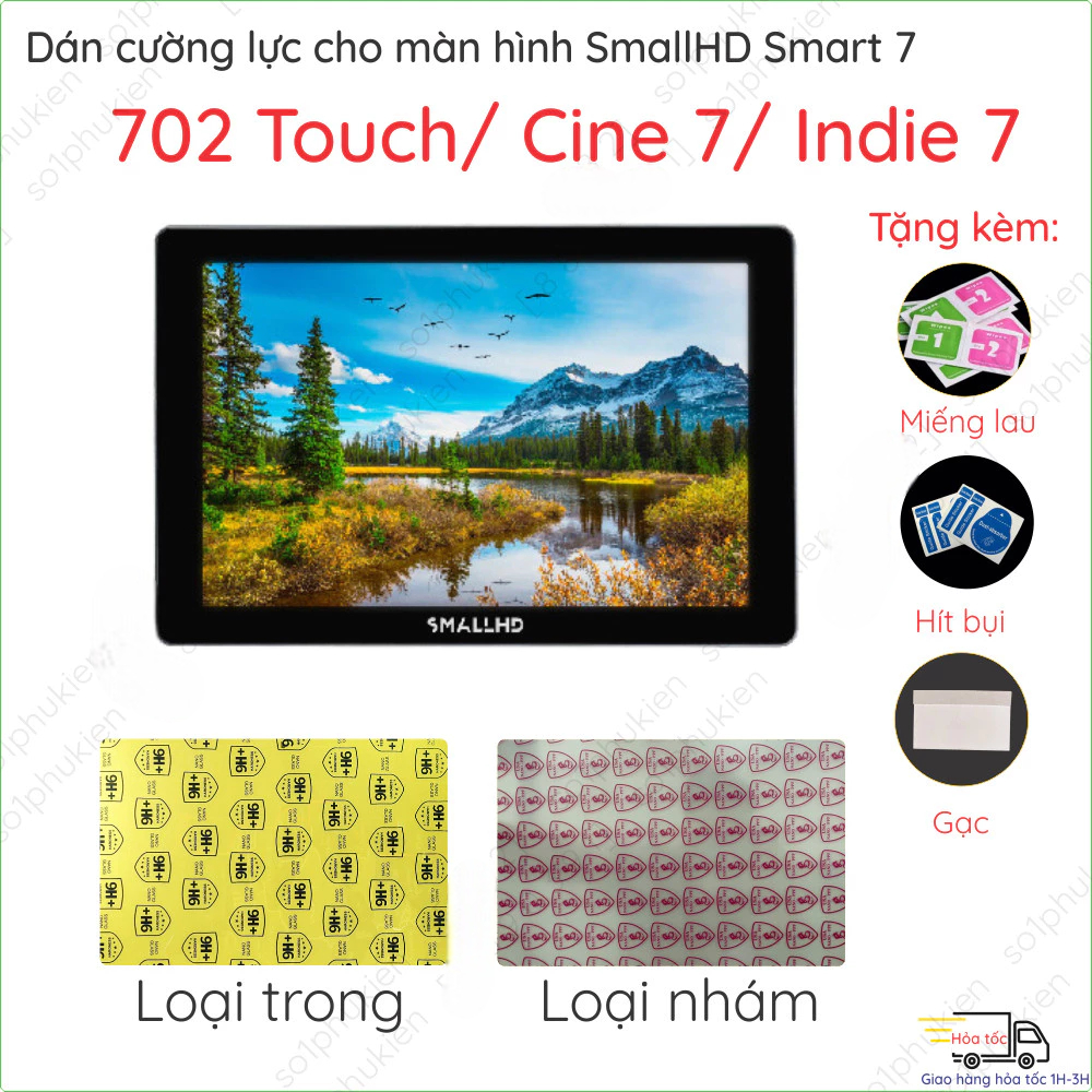 Dán màn hình cường lực cho SmallHD Smart 702 Bright Cine Indie Atomos FEELWORLD F6 Plus V2 S55 V3 Po