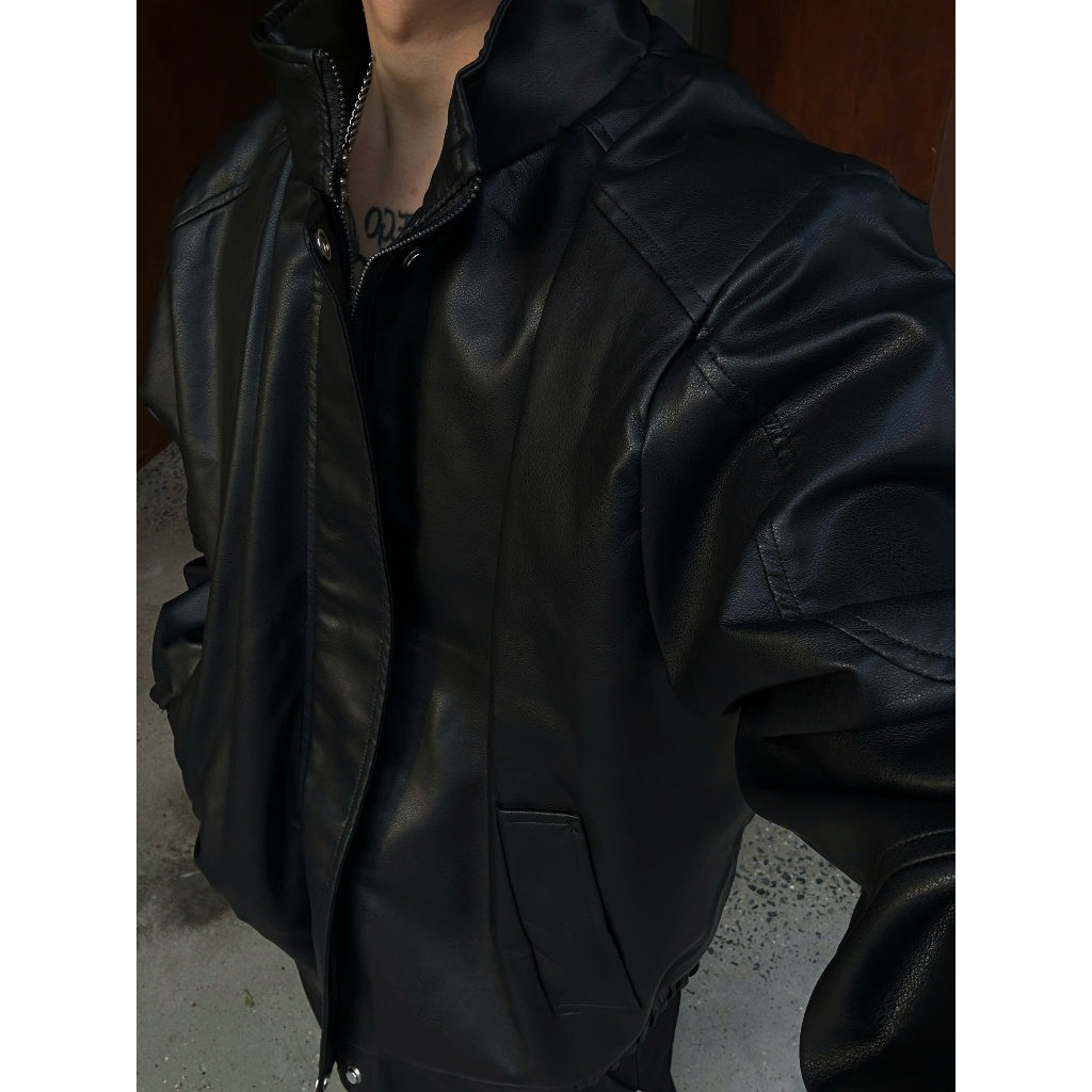 Áo Khoác Da GODMOTHER Khoác Da Cao Cấp Dài Tay Cổ Bẻ Leather Jacket | BigBuy360 - bigbuy360.vn