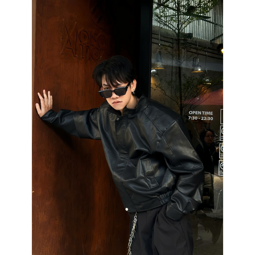 Áo Khoác Da GODMOTHER Khoác Da Cao Cấp Dài Tay Cổ Bẻ Leather Jacket | BigBuy360 - bigbuy360.vn