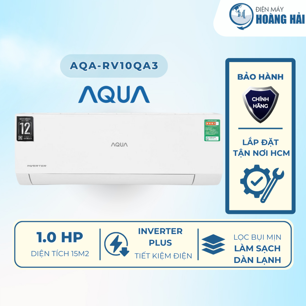 AQA-RV10QA3 | Máy lạnh Aqua Inverter 1 HP AQA-RV10QA3 - Chính Hãng