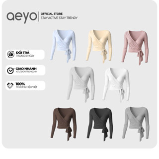  Áo khoác nữ tập yoga pilates wrap nữ Long Lace aeyo - áo khoác đắp chép tập gym yoga pilates nữ 