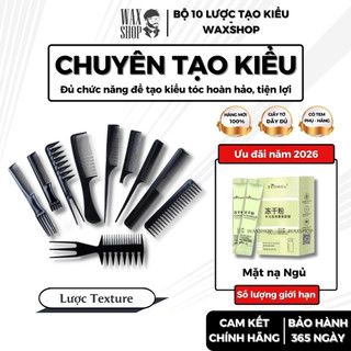  Set 10 lược chải tóc bộ lược tạo kiểu lược chải tóc uốn lược tạo kiểu tóc lược pomade - Waxshop 