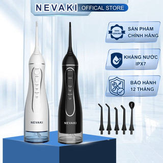  Máy tăm nước cầm tay NEVAKI C102 với 4 chế độ làm sạch chống nước IPX7 bình chứa nước lớn 300ml oral irrigator h2oflos 