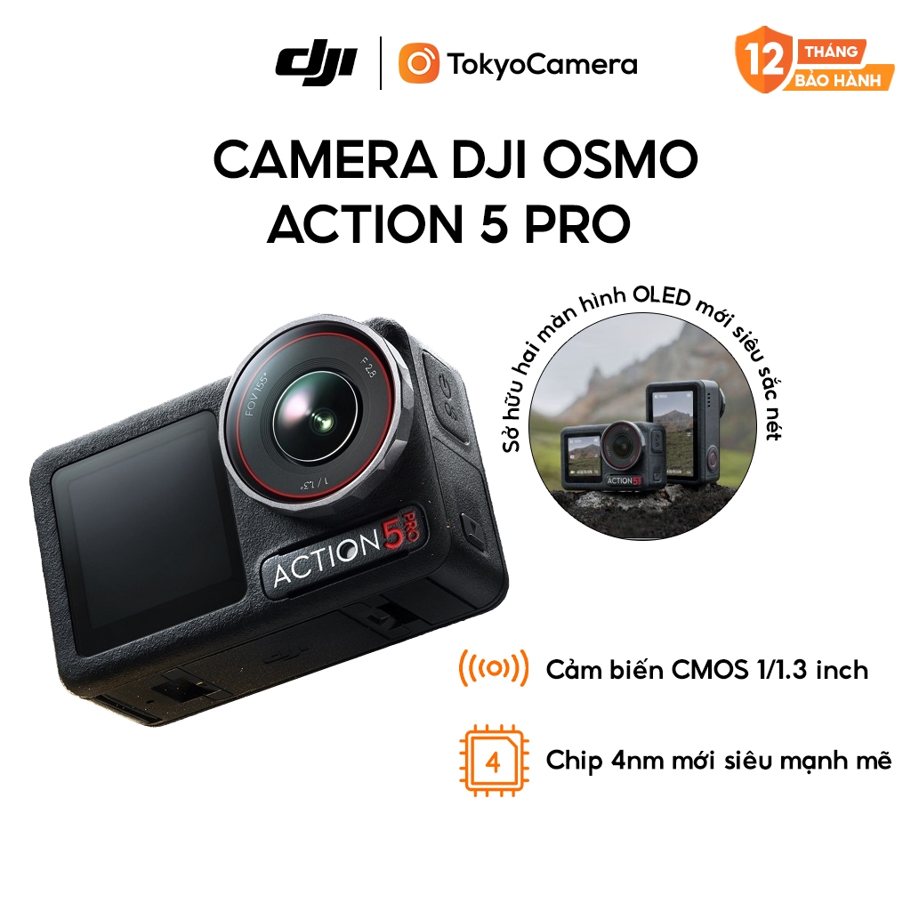Camera DJI Osmo Action 5 Pro máy quay hành trình quay đêm rõ nét bảo hành chính hãng 12 tháng | BigBuy360 - bigbuy360.vn