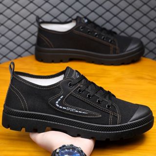 Giày Sneaker Nam Đế Dày, Chất Vải Bền, Đi Làm – Đi Chơi Đều Hợp G124 Đen