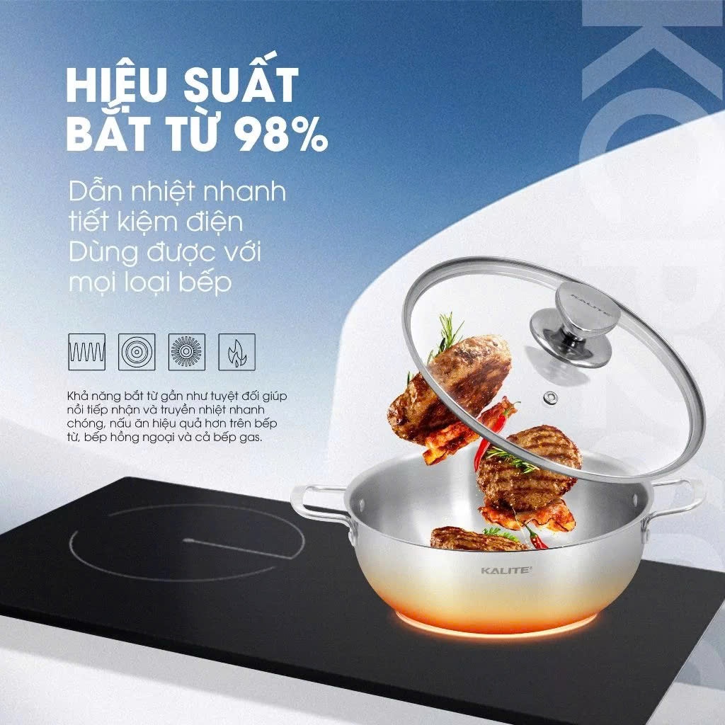 Nồi inox liền khối cao cấp đa năng KALITE KCP2602 26cm | Xoong inox 304