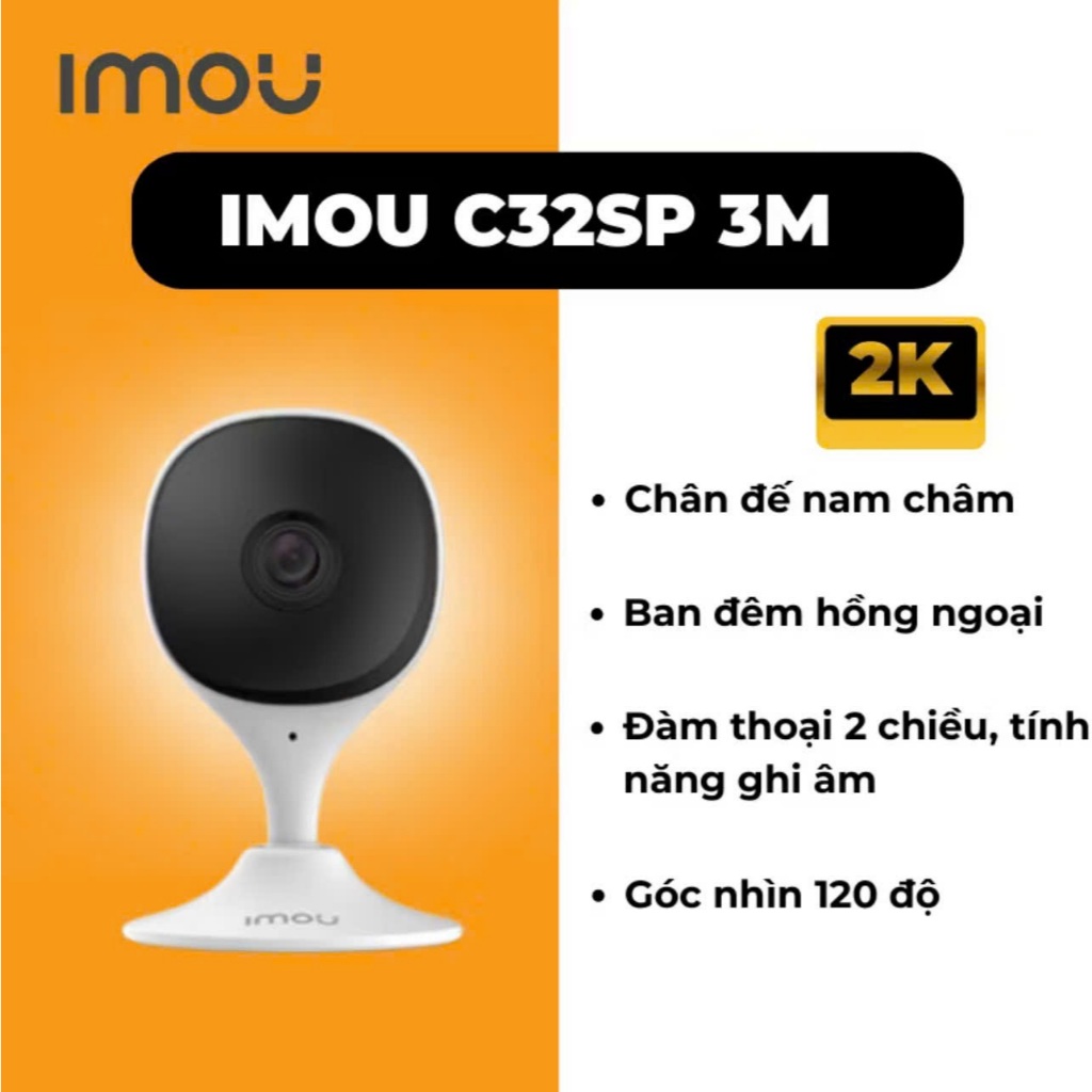 Camera IP WIFI IMOU C32 3.0MP - Full HD 1296P - Đàm thoại 2 chiều - cảnh báo báo động - BH 24 Tháng