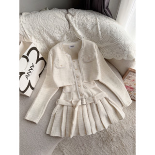  Set Bộ Hai Món Nữ Dạ Bố Lấp Lánh Kèm Khoác Anna - Set Fenbi 