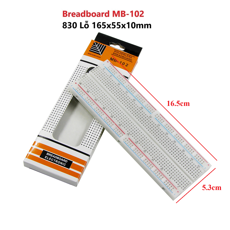 Breadboard 400 Lỗ 85x55x10mm, MB102-830 lỗ #linhkiendientu