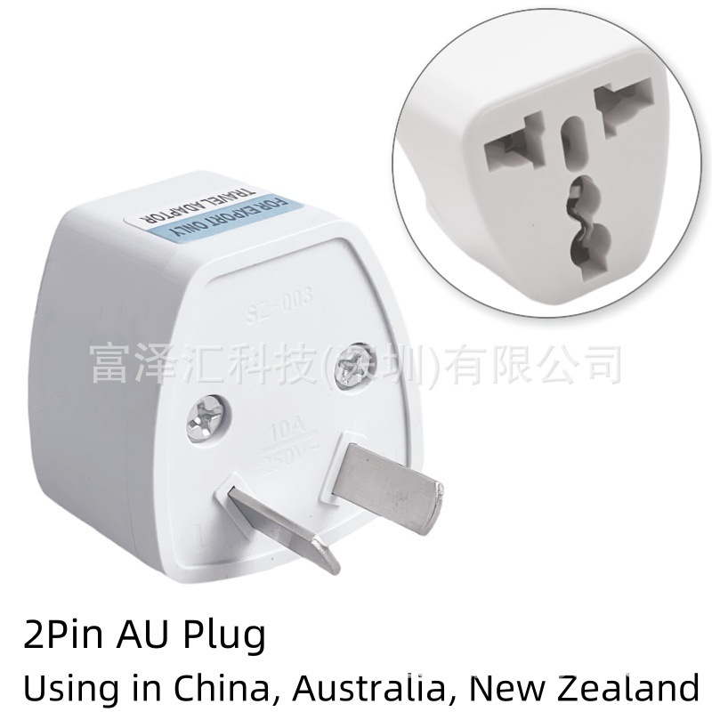 [S142] Set 10 Phích cắm chuyển 3 chấu thành 2 chấu dẹt chéo chuẩn AU phích chuyển 3 chân sang 2 chân