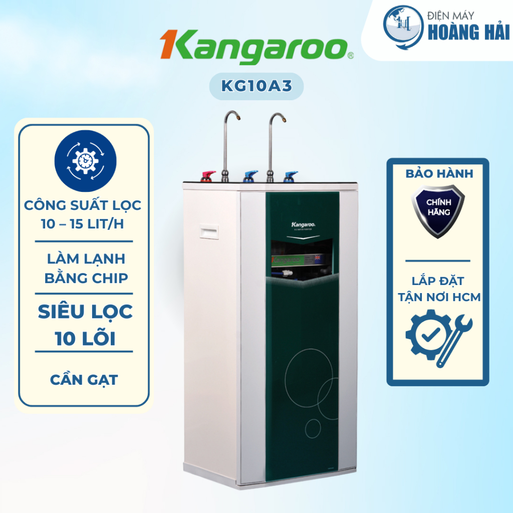 KG10A3 | Máy lọc nước RO nóng lạnh Kangaroo KG10A3 10 lõi, làm lạnh bằng Chip điện tử - Chính Hãng