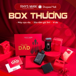   QUÀ TẶNG CHO BỐ  Box Thương: Sữa tắm gội 3in1 350ml & Máy cạo râu công thái học & Ví da cao cấp Rhys Man 