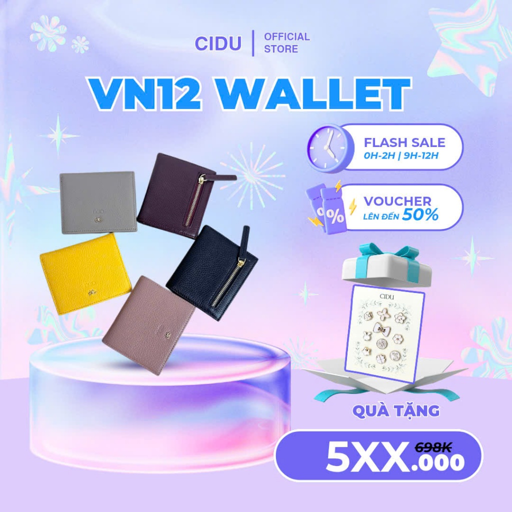 Ví ngắn da bò Cidu VN-12 độc quyền tại Cidu